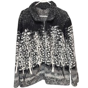 Vintage Women's  Woodland Zip Up Sweater Jacket Plus Size 1X